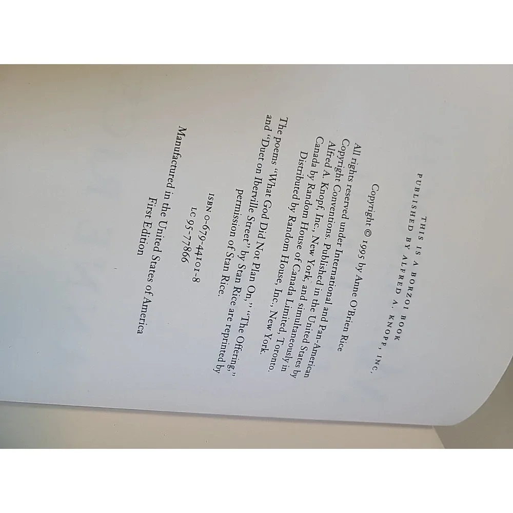 Memnoch the devil First Edition 1995 Anne Rice Hardcover book dust jack EUC